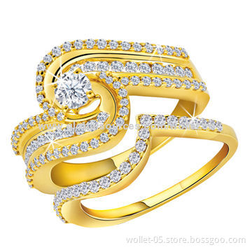 Fashionable Swarovski Crystal Ring for Wedding, Gold Plated, ODM/OEM Designs Accepted